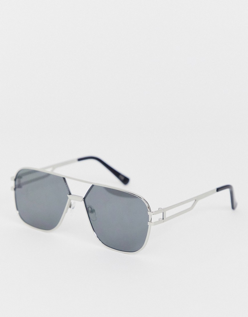 Sølvfarvede firkantede solbriller fra Jeepers Peepers