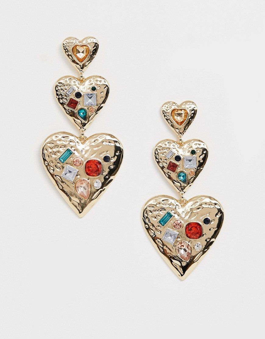 Sølvfarvede øreringe i hjerteform fra Liars & Lovers-Guld