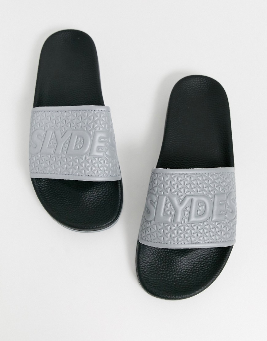 Slydes - Heren - Reflecterende slippers in zwart