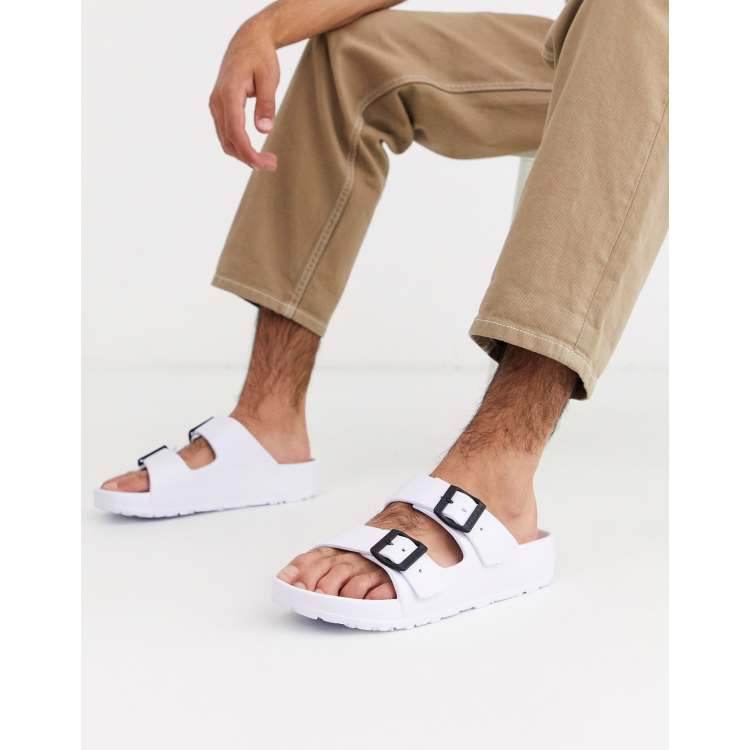 Slydes mens chunky sandal in white