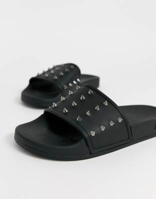 mens studded sliders