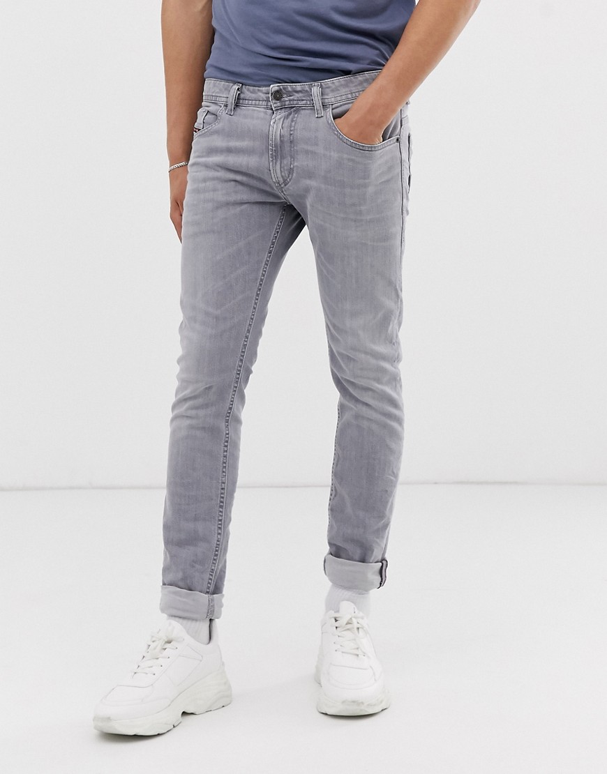 Smalle Thommer SP-jeans med stræk i 0890E ice grey fra Diesel-Blå