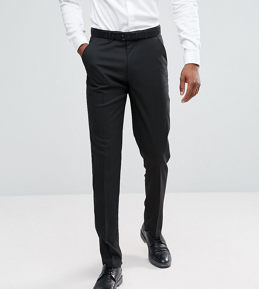 Smarte bukser i sort med smal pasform fra ASOS DESIGN Tall