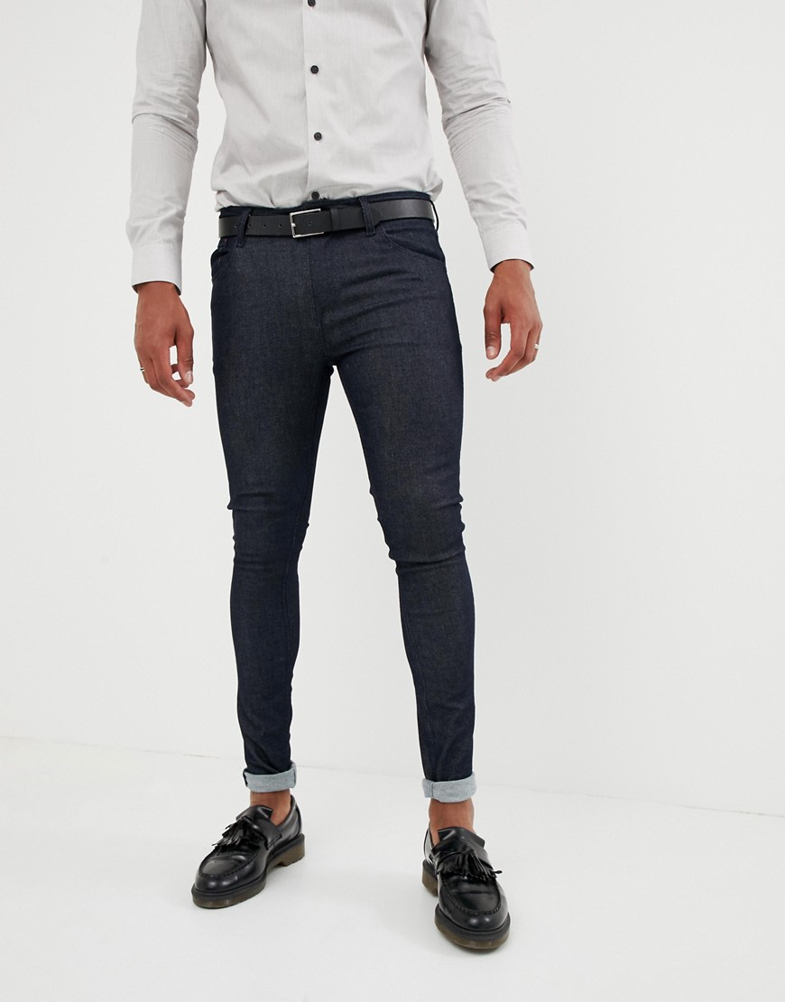 Smarte super-skinny jeans i rå indigo fra ASOS DESIGN-Blå