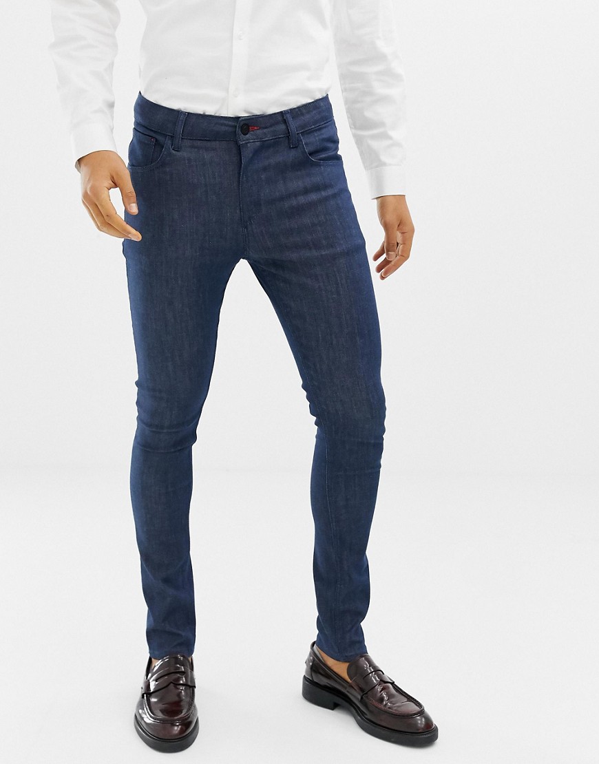 Smarte superskinny jeans i rå blå farve fra ASOS DESIGN