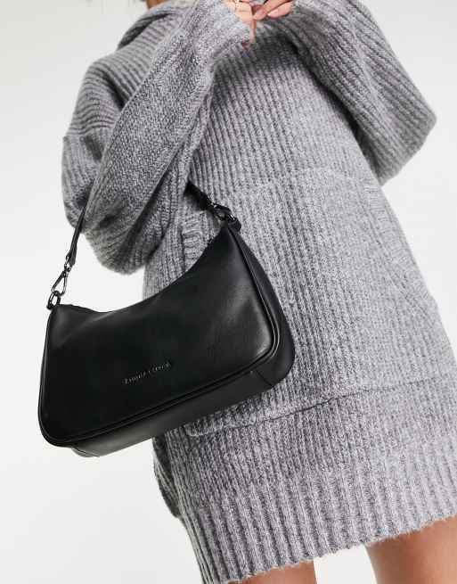 Smith & Canova - Borsetta stile baguette in pelle nera