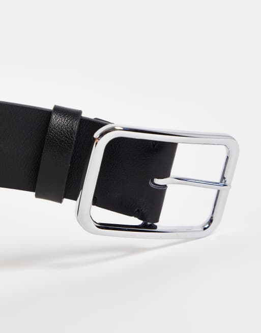 Smith & Canova - Cintura in pelle nera con fibbia squadrata, 3 di 4