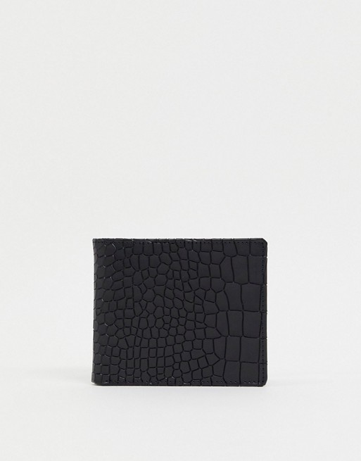 Smith & Canova croc wallet in black