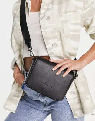 Smith & Canova crossbody flap over bag in black