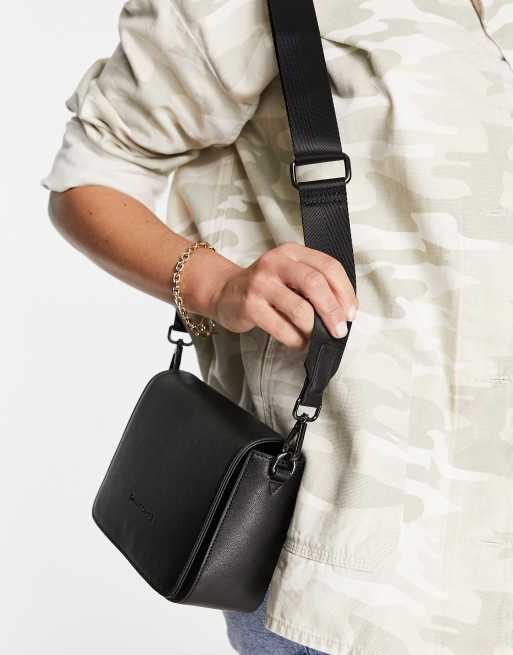 Smith & Canova - Crossbody tas met overgevouwen flap in zwart, 2 van 4