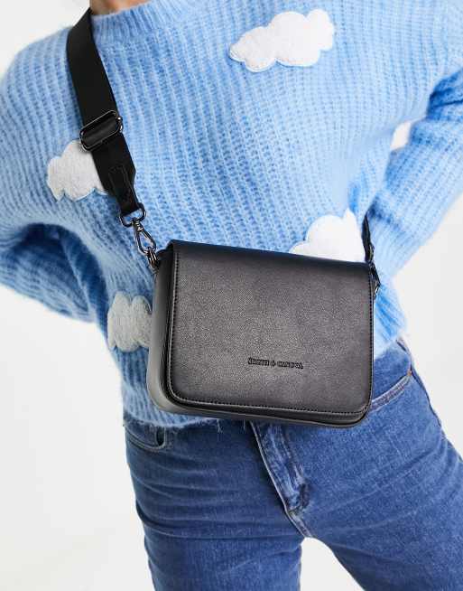 Smith & Canova – Czarna skórzana torebka crossbody, 3 z 4