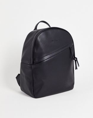 Smith & Canova diagonal zip backpack in black | ASOS