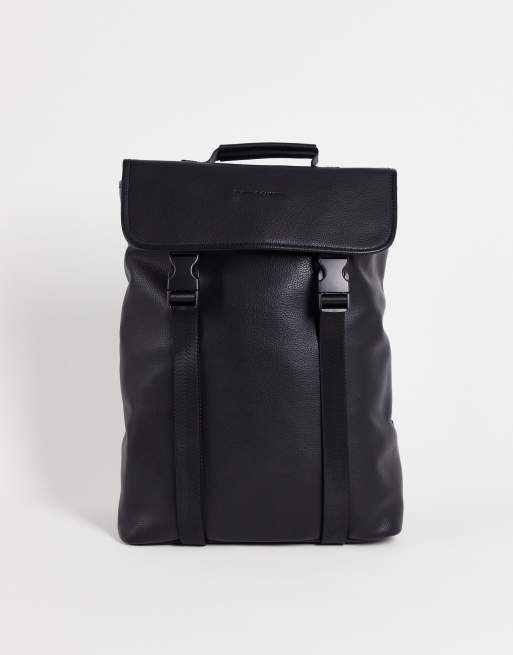 Smith & Canova double clip backpack in black | ASOS