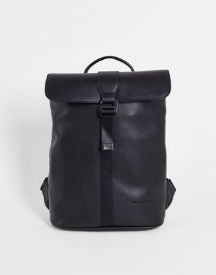 Smith & Canova flap over backpack in black