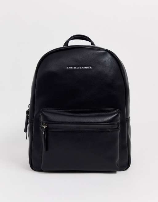 Smith & Canova leather backpack in black | ASOS