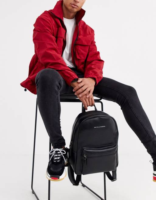 Smith Canova leather backpack in black ASOS