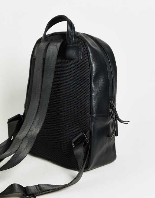 asos leather harvard backpack Smith & Canova leather backpack in black
