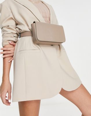 Smith & Canova leather belt bag in taupe
