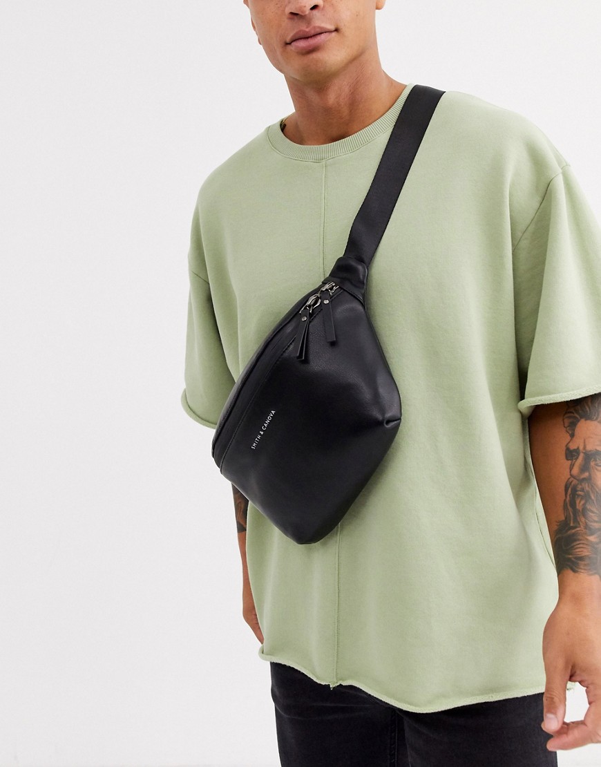 Smith & Canova leather bumbag in black