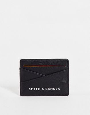Smith & Canova leather card holder in black