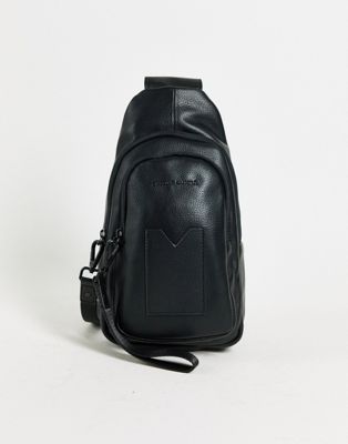 Smith & Canova leather crossbody bag in black