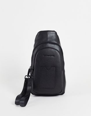 Smith & Canova leather crossbody bag in black