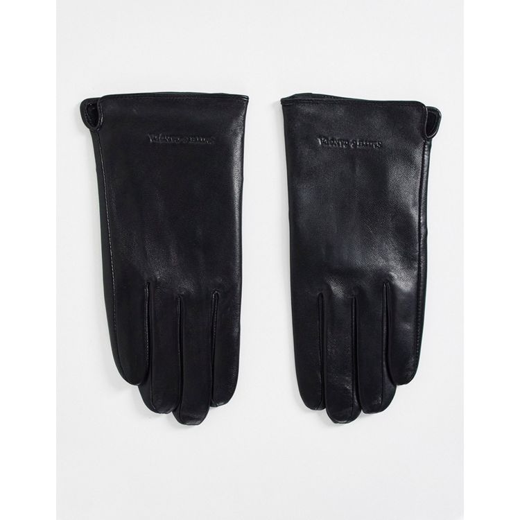 COLLUSION Unisex wet look padded gloves in black
