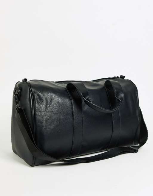 asos leather holdall