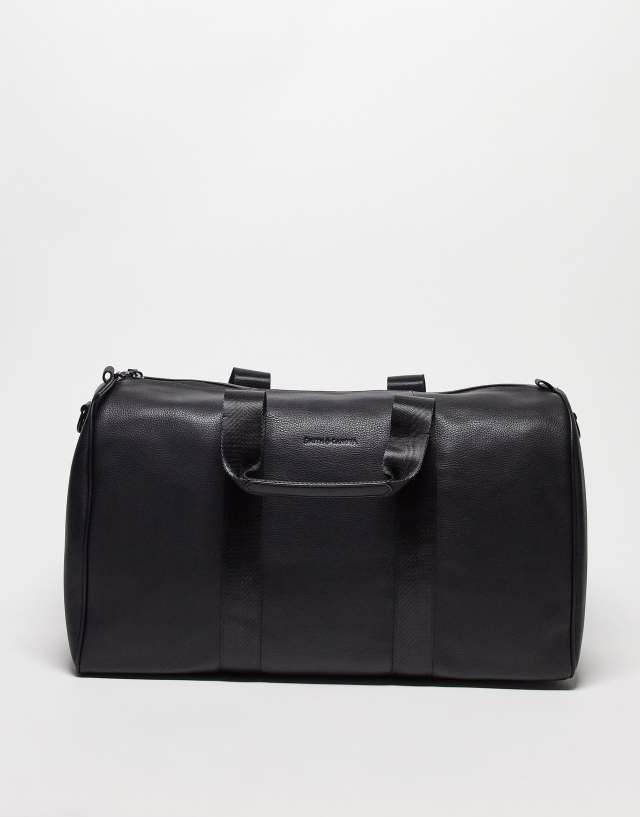 Smith & Canova leather holdall in black