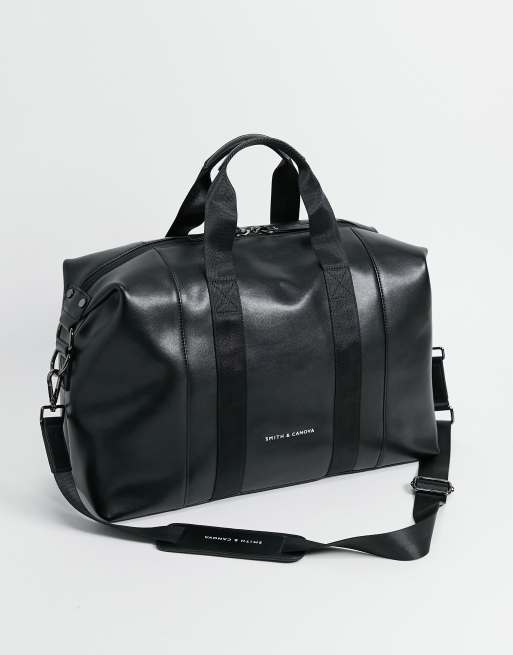 asos leather holdall