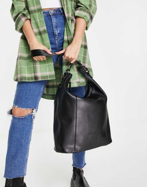 Smith & Canova leather shoulder bag in black ASOS