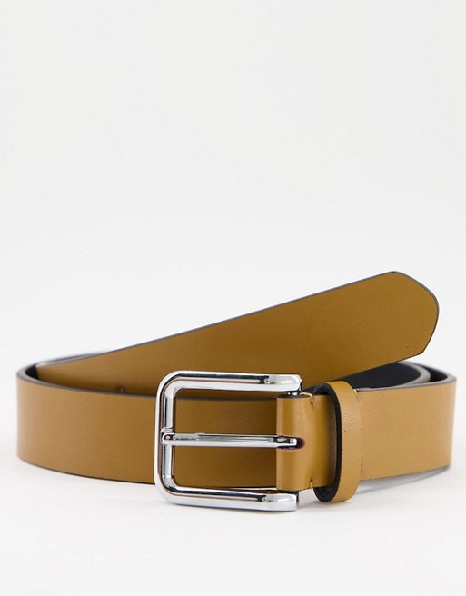 Smith & Canova leather smart belt in brown