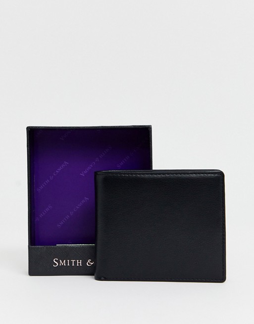 Smith & Canova leather wallet with orange lining