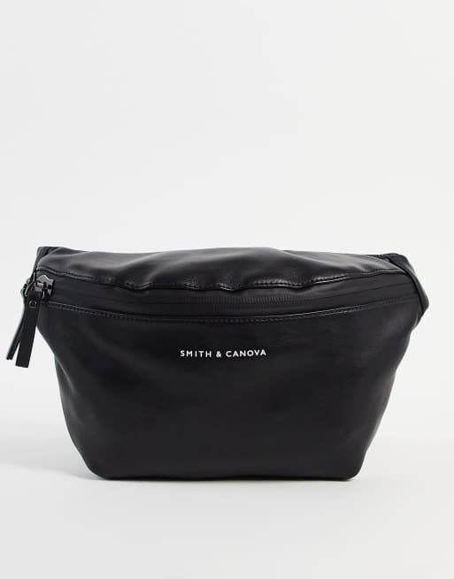 Smith & Canova – Svart axelremsväska i läder