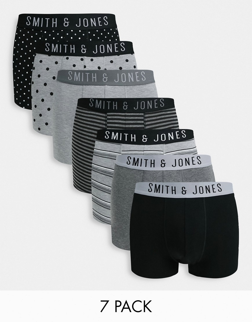 Smith & Jones 7 pack boxers in grey