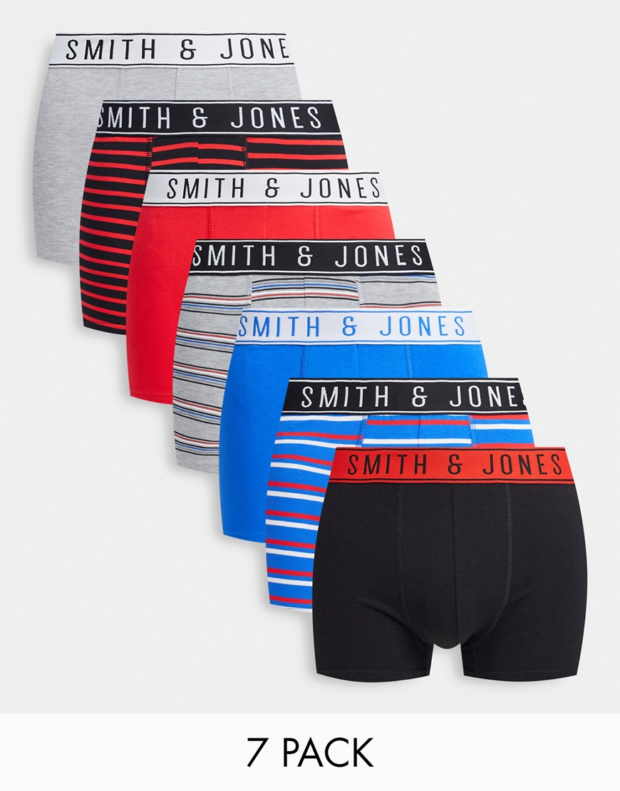 Smith & Jones 7 pack boxers in multi