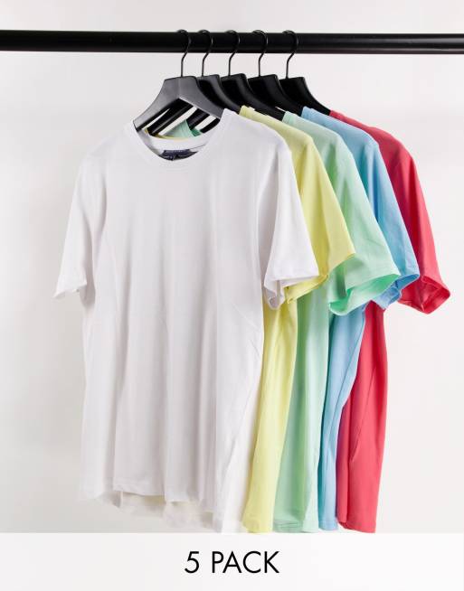 Smith & Jones - Foden - Set van 5 lounge-T-shirts in multi