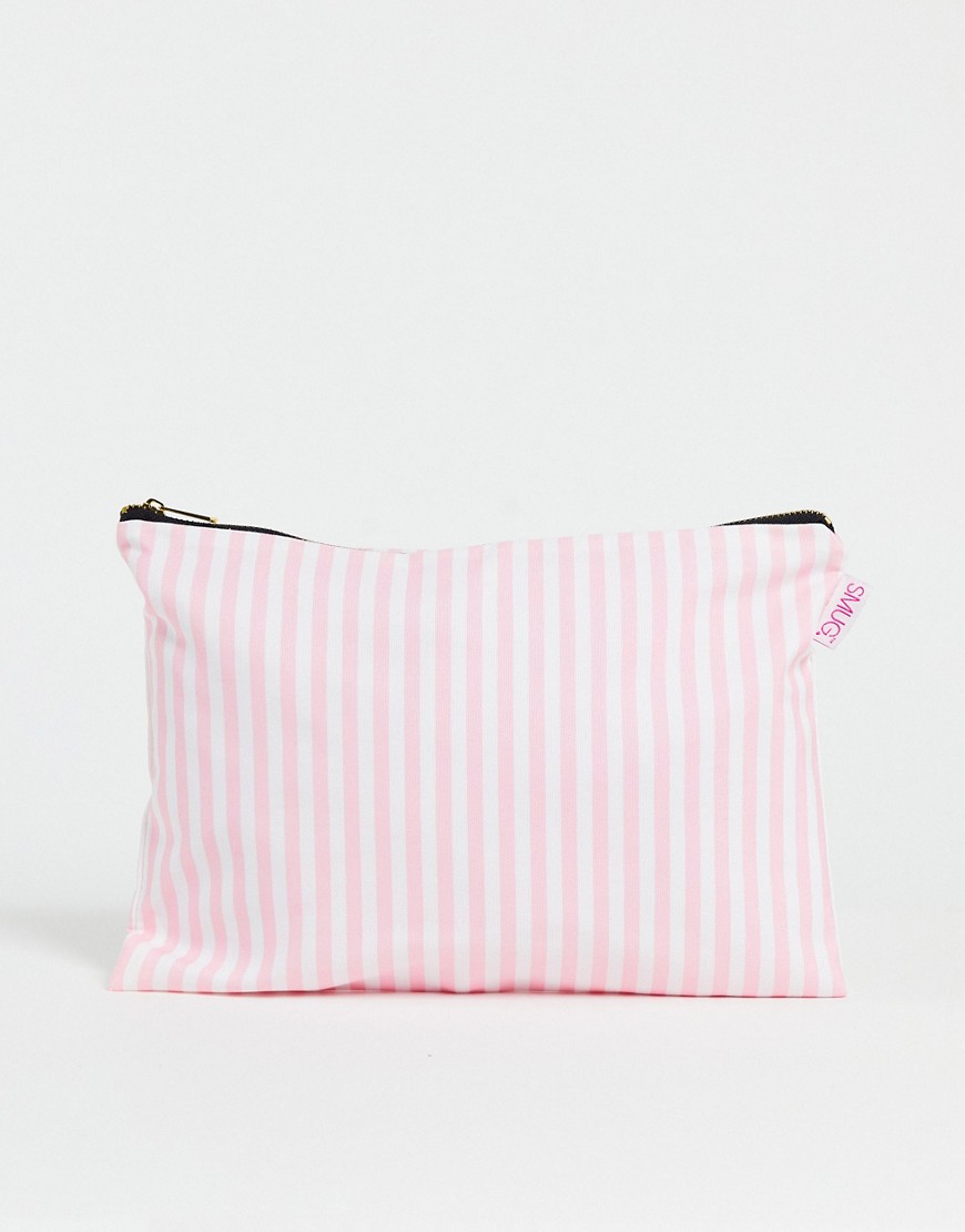 SMUG large makeup bag in candy stripe print-Multi