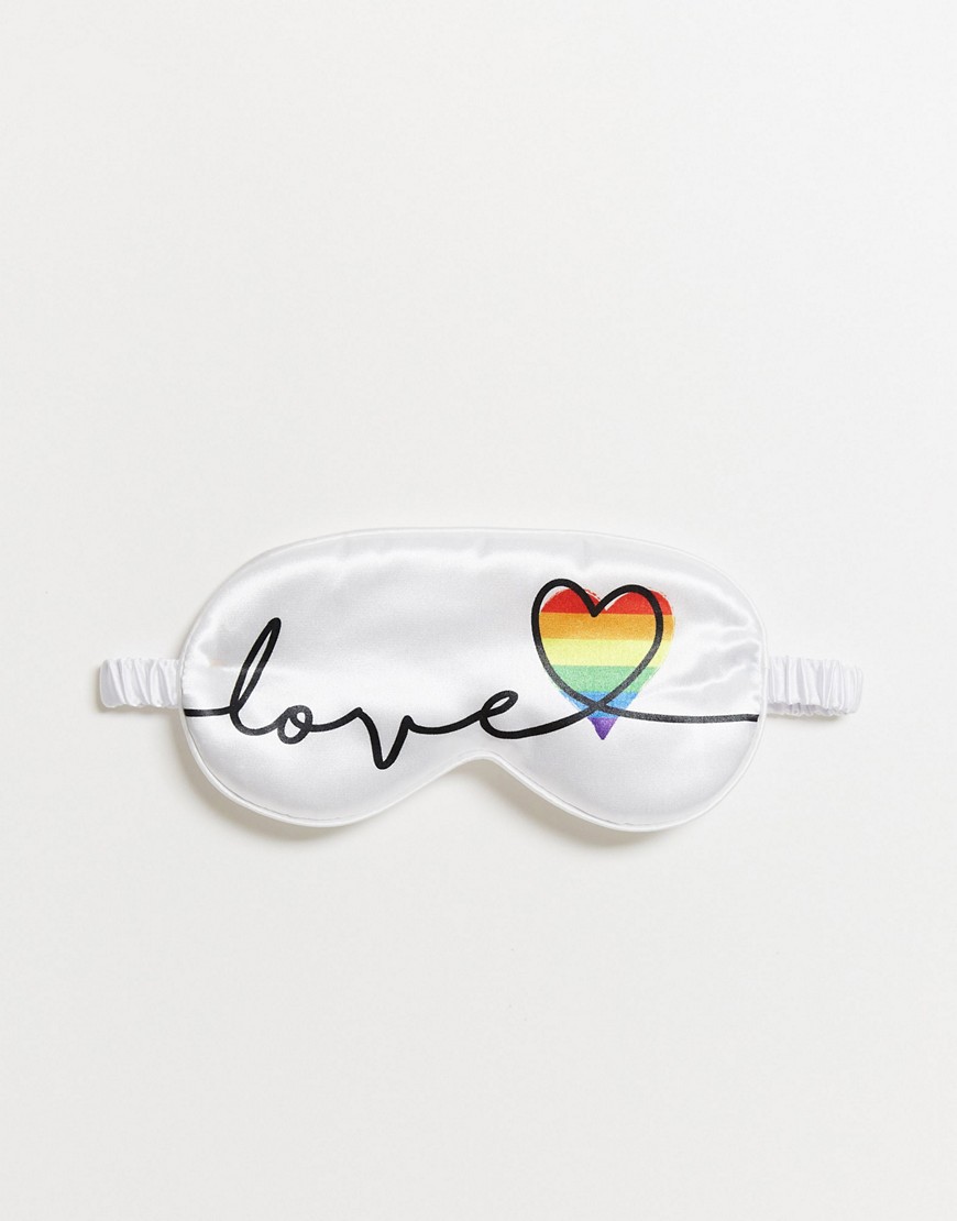 Smug Love Rainbow Sleep Mask-white