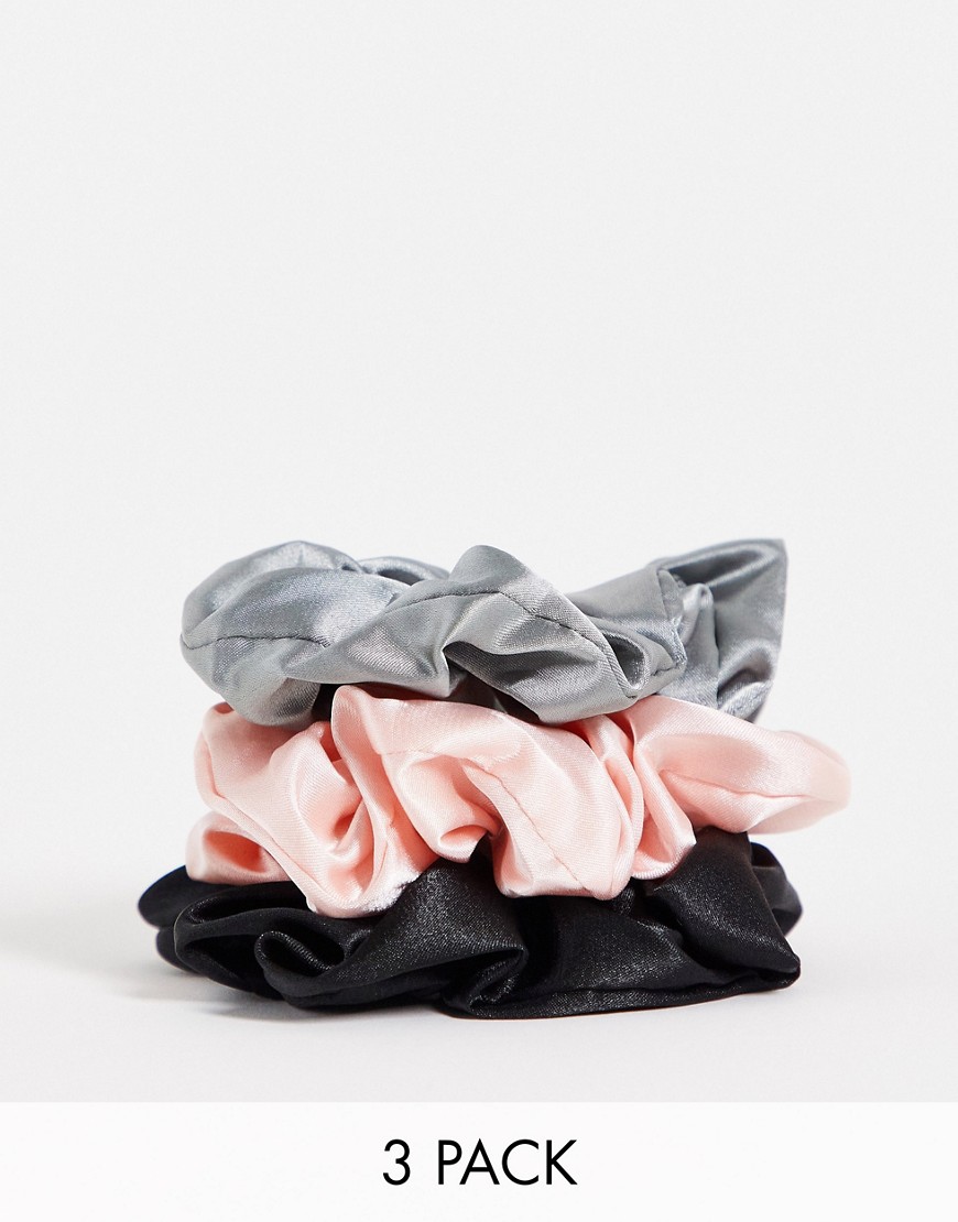 SMUG neutral colors scrunchie hairband set-Multi