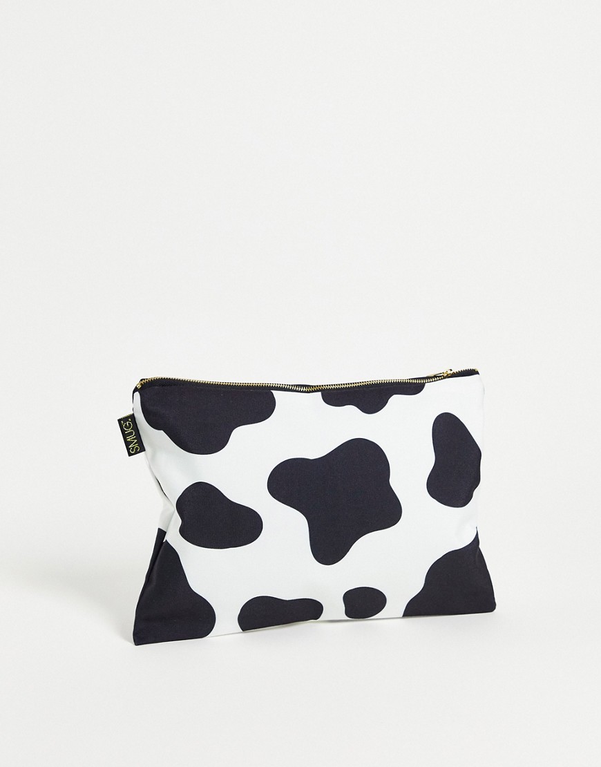 SMUG premium large cow print storage bag-Black
