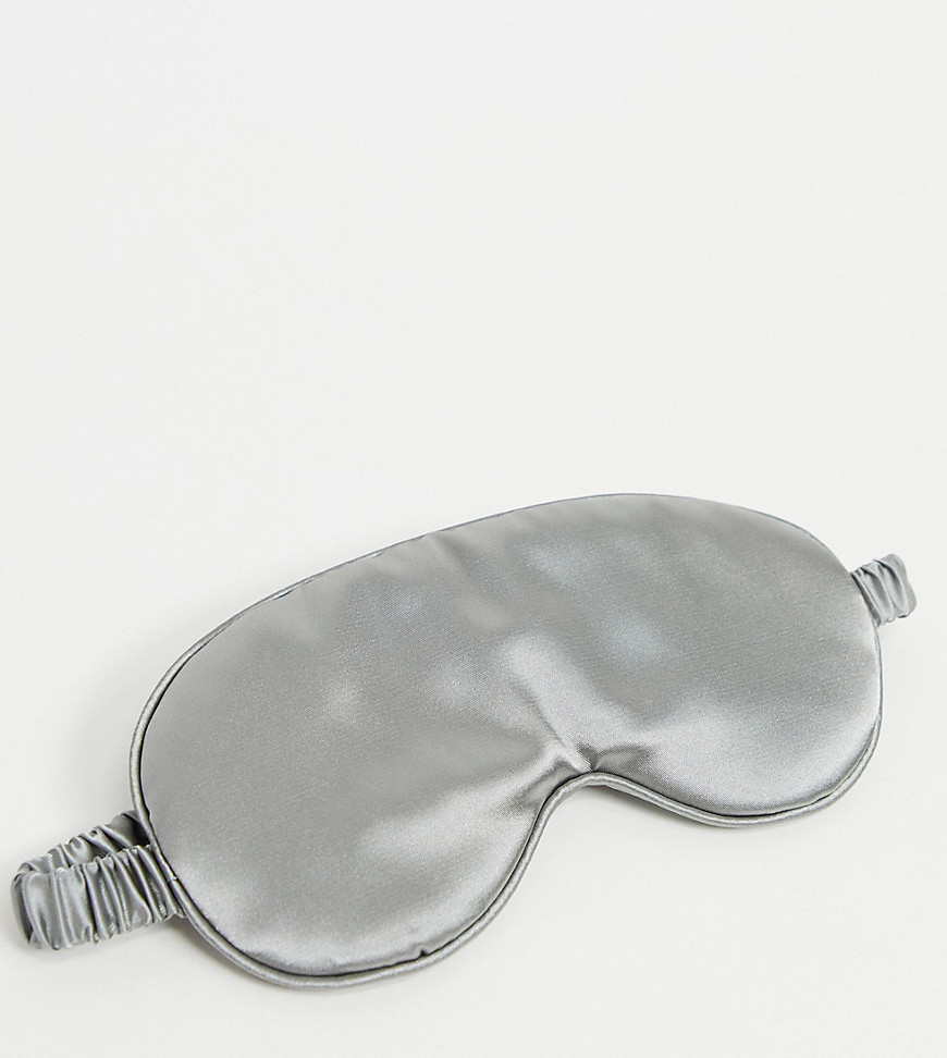 Smug Satin Eye Mask In Pale Gray-grey