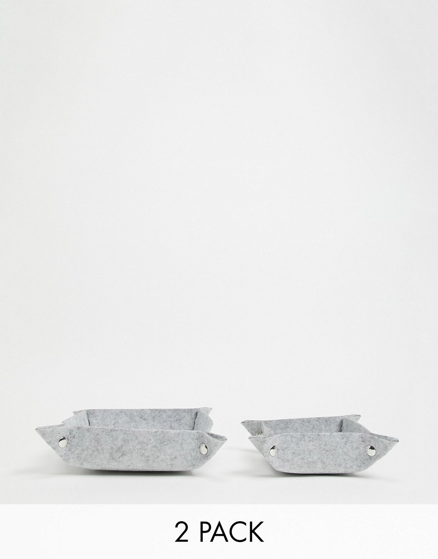 SMUG set of 2 felt storage trays in gray-Grey
