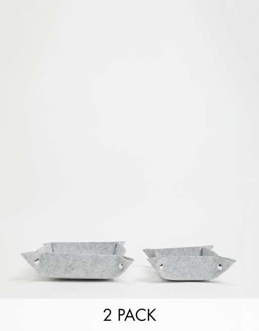 SMUG set of 2 felt storage trays in grey