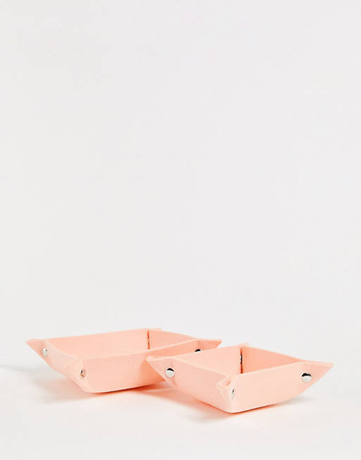 SMUG set of 2 felt storage trays in pink