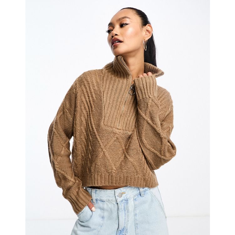 Combination Wool Cable Knit TopBodyWool100% - ニット/セーター