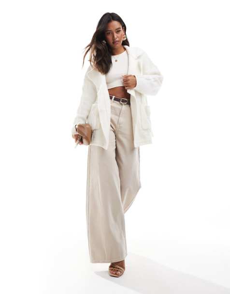 SNDYS - Cardigan premium color crema in maglia lavorata a trecce - view 1