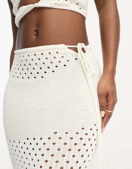 White crochet midi skirt hotsell