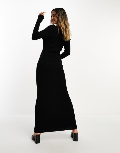 Black knit hot sale maxi dress