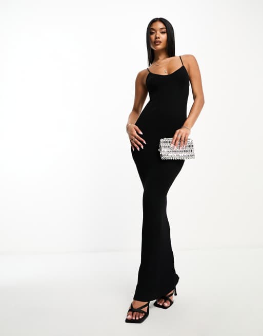 16+ Black Bodycon Maxi Dress